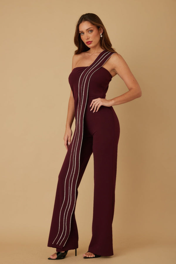 Flap Rhinestone Edge Jumpsuit - Jumpsuit - SmartBuyApparel