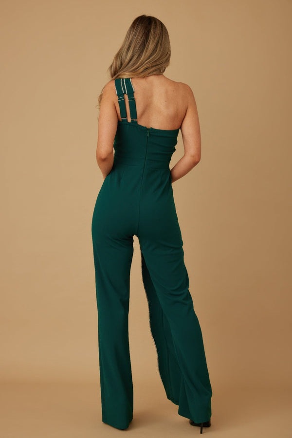 Flap Rhinestone Edge Jumpsuit - Jumpsuit - SmartBuyApparel