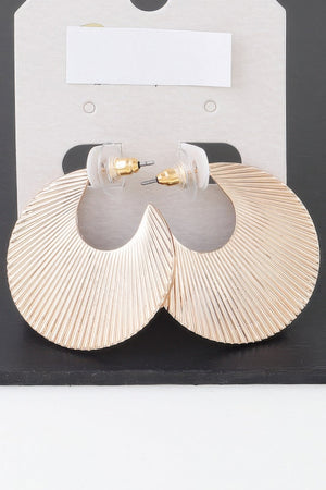 Flared Clam Shell Hoop Earrings - | SmartBuyApparel