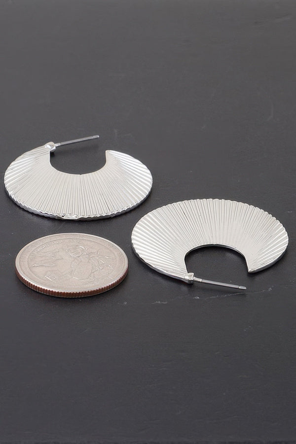 Flared Clam Shell Hoop Earrings - | SmartBuyApparel