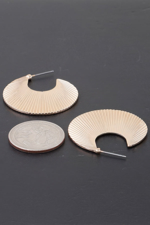 Flared Clam Shell Hoop Earrings - | SmartBuyApparel