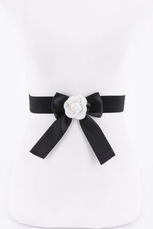 Flower Satin Ribbon Elastic Belt - | SmartBuyApparel