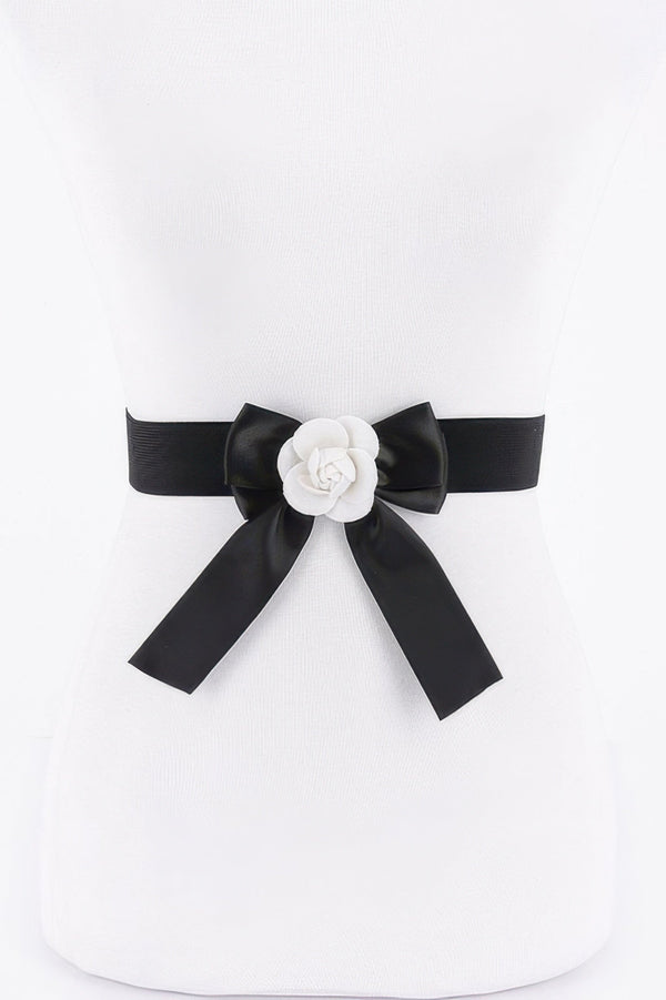 Flower Satin Ribbon Elastic Belt - | SmartBuyApparel