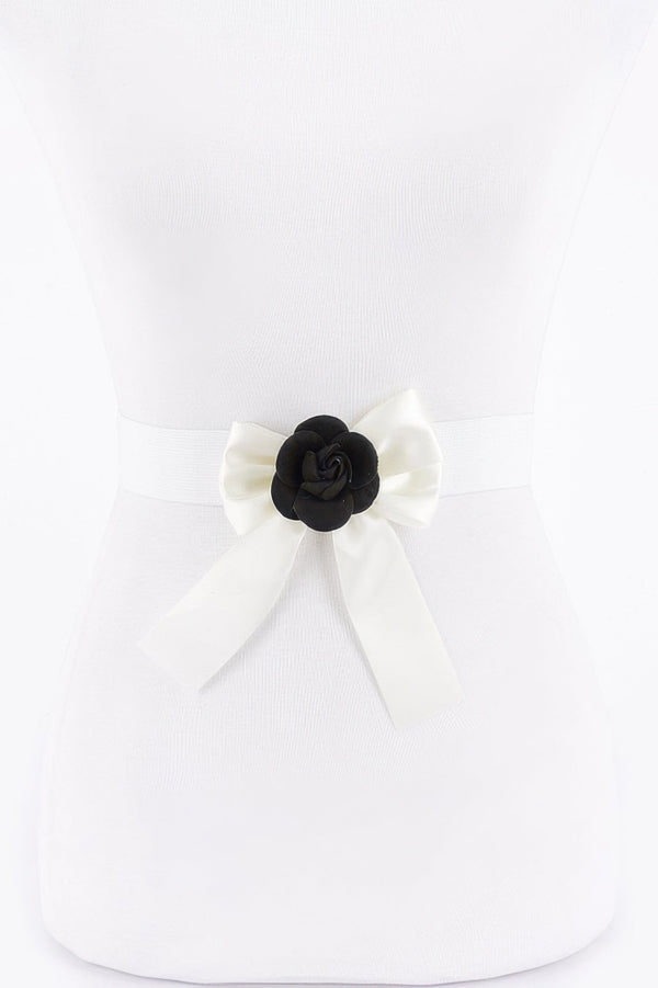 Flower Satin Ribbon Elastic Belt - | SmartBuyApparel