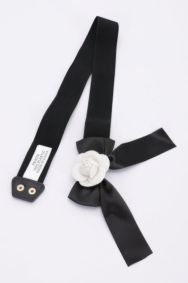 Flower Satin Ribbon Elastic Belt - | SmartBuyApparel