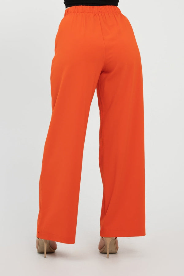 Front Button Fold - over Inside Zipper Pants - Women's Pants - SmartBuyApparel