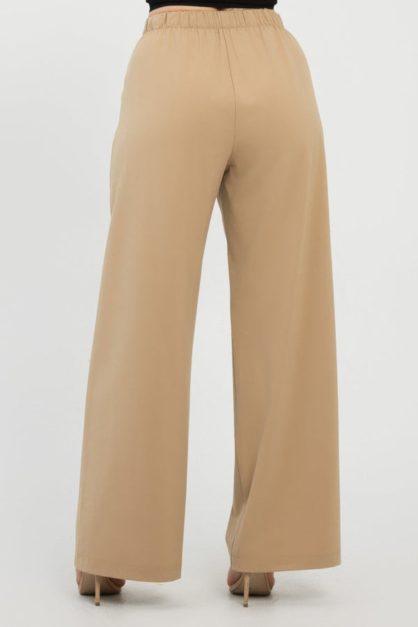 Front Button Fold - over Inside Zipper Pants - Women's Pants - SmartBuyApparel