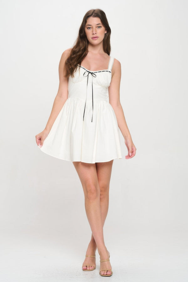 Front Ribbon Tie Bustier Dress - Dress - SmartBuyApparel