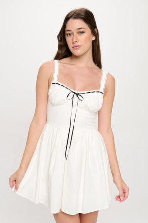 Front Ribbon Tie Bustier Dress - Dress - SmartBuyApparel