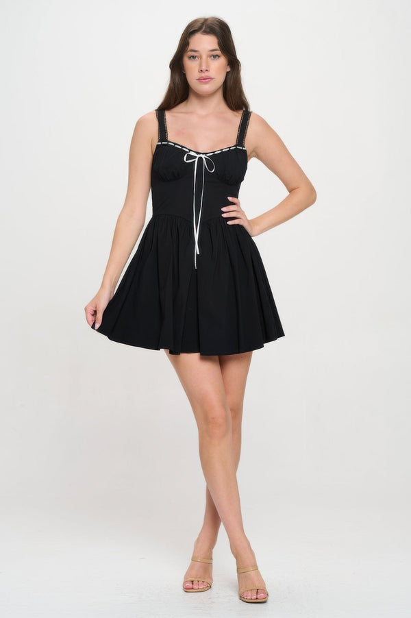 Front Ribbon Tie Bustier Dress - Dress - SmartBuyApparel