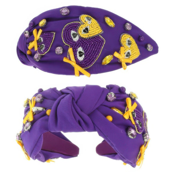 Game Day Heart Top Knotted Headband - | SmartBuyApparel