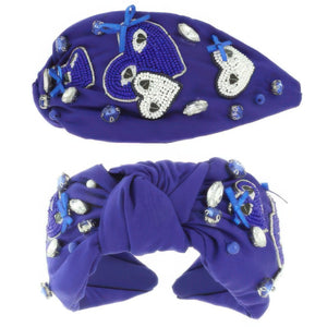 Game Day Heart Top Knotted Headband - | SmartBuyApparel