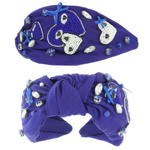 Game Day Heart Top Knotted Headband - | SmartBuyApparel