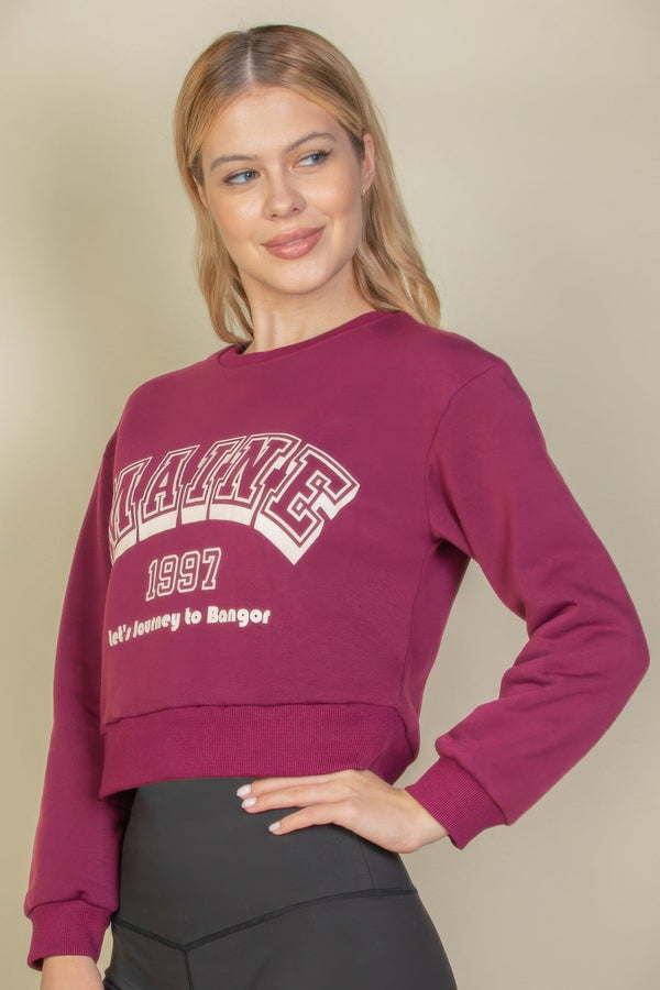 Graphic Drop Shoulder Sweatshirt - women's sweatshirt - SmartBuyApparel