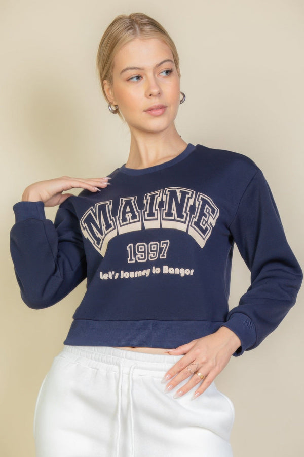 Graphic Drop Shoulder Sweatshirt - women's sweatshirt - SmartBuyApparel