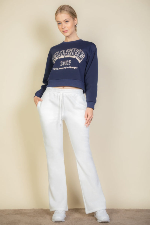 Graphic Drop Shoulder Sweatshirt - women's sweatshirt - SmartBuyApparel