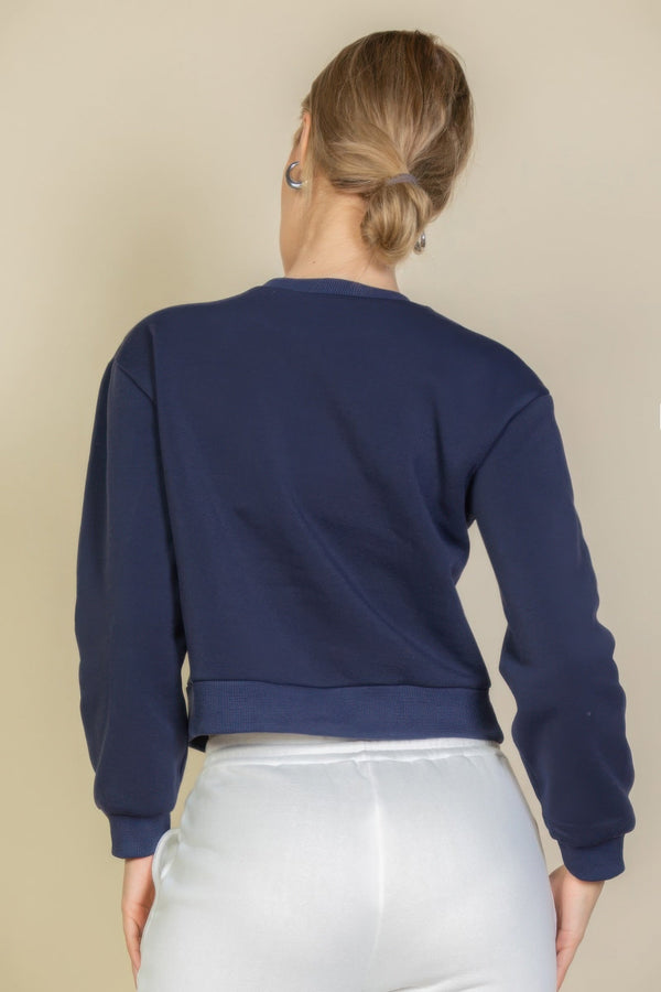 Graphic Drop Shoulder Sweatshirt - women's sweatshirt - SmartBuyApparel