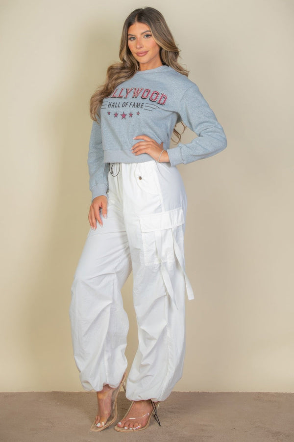 Graphic Drop Shoulder Sweatshirt - women's sweatshirt - SmartBuyApparel