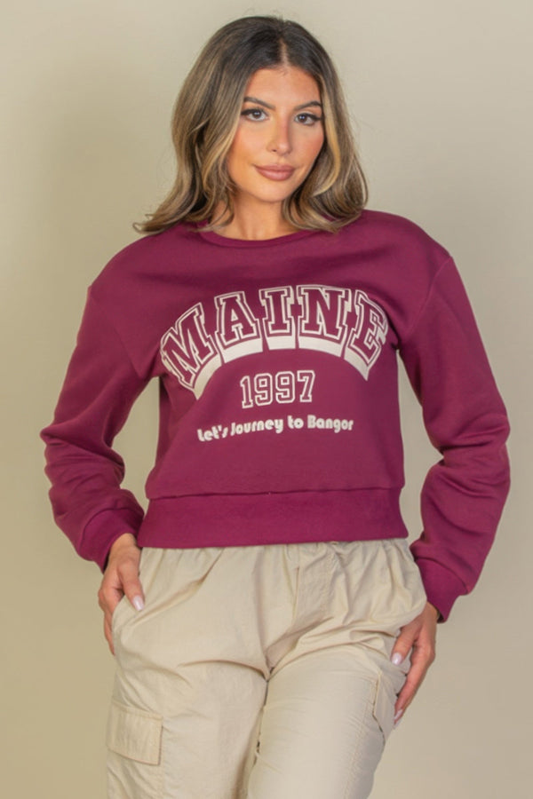 Graphic Drop Shoulder Sweatshirt - women's sweatshirt - SmartBuyApparel