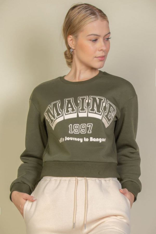 Graphic Drop Shoulder Sweatshirt - women's sweatshirt - SmartBuyApparel