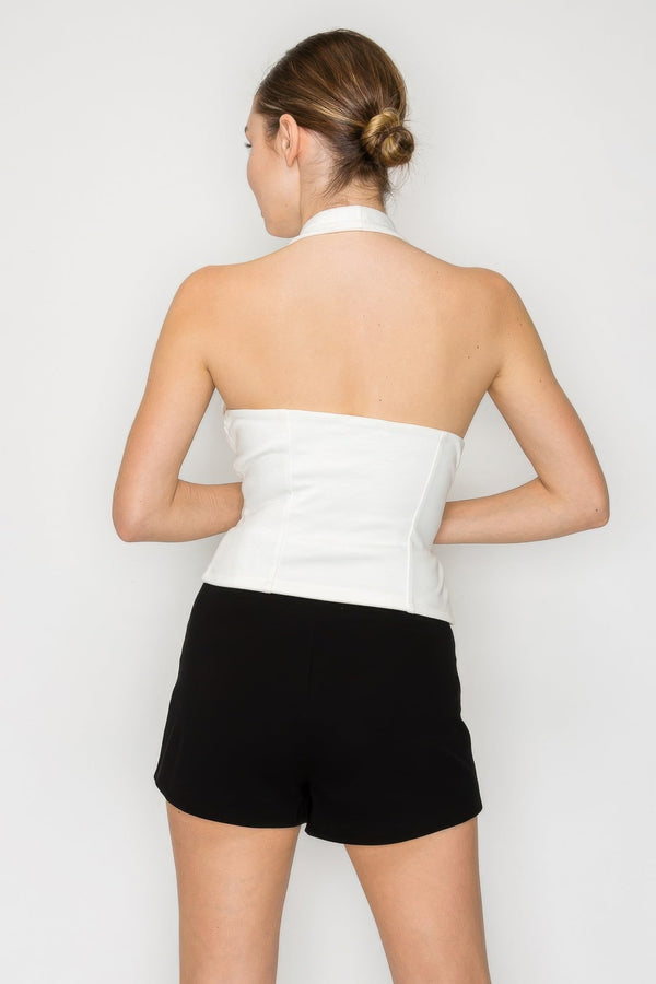 Halter Neck Buckled Open - back Top - Women's top - SmartBuyApparel