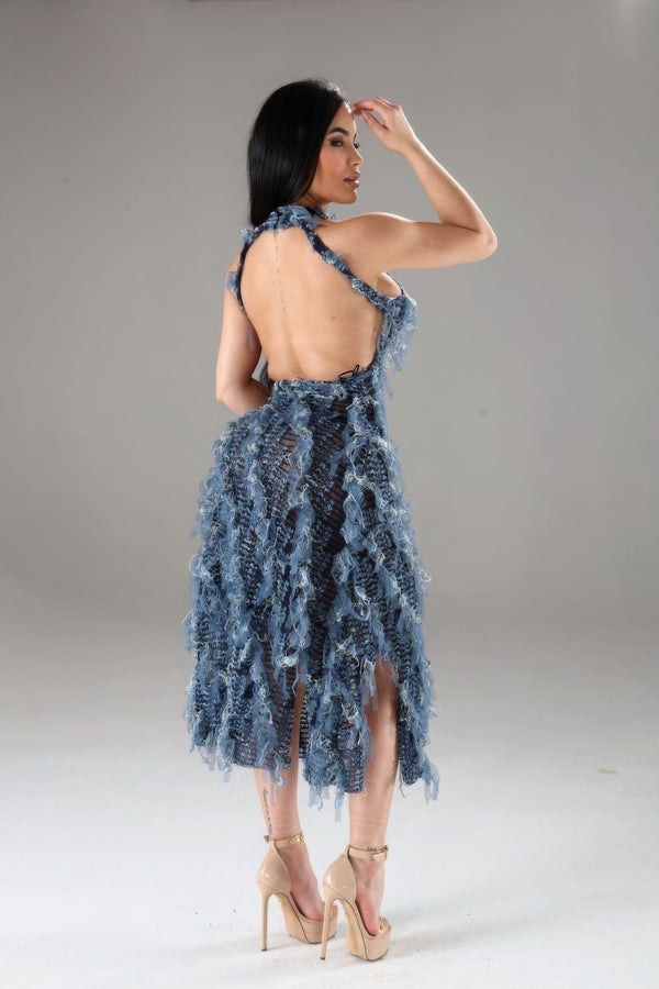 Halter Ruffled Dress - Dress - SmartBuyApparel
