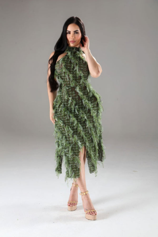 Halter Ruffled Dress - Dress - SmartBuyApparel