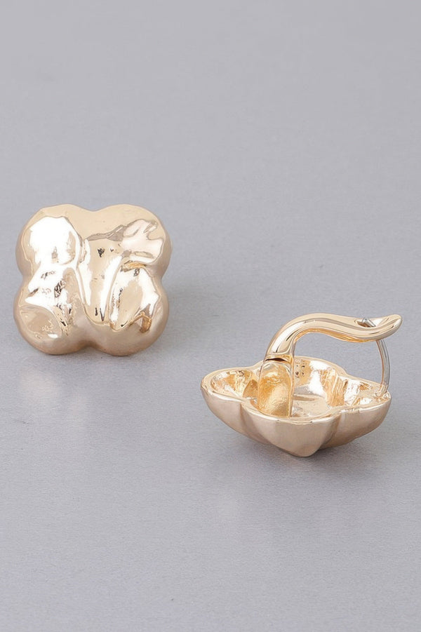 Hammered Clover Stud Earrings - | SmartBuyApparel