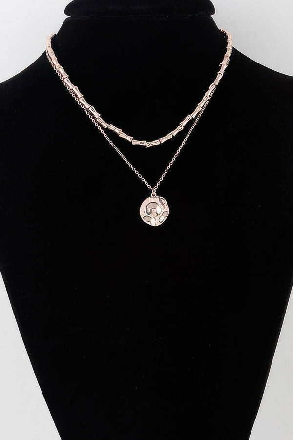 Hammered Plate Chain Necklace - | SmartBuyApparel