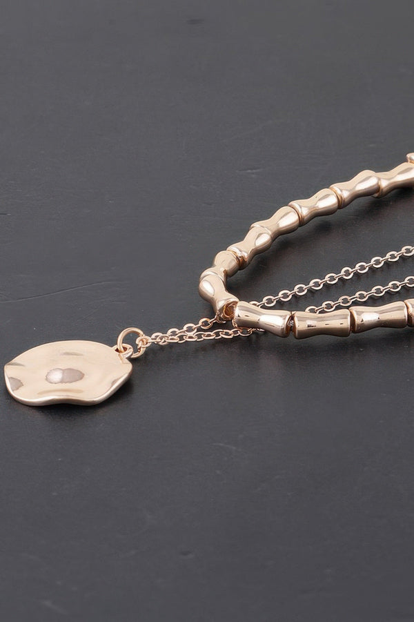 Hammered Plate Chain Necklace - | SmartBuyApparel