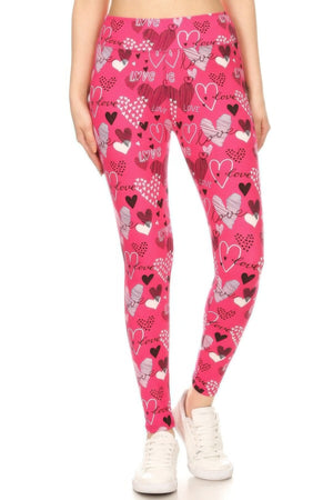 Heart Prints High Waisted Leggings - Leggings - SmartBuyApparel