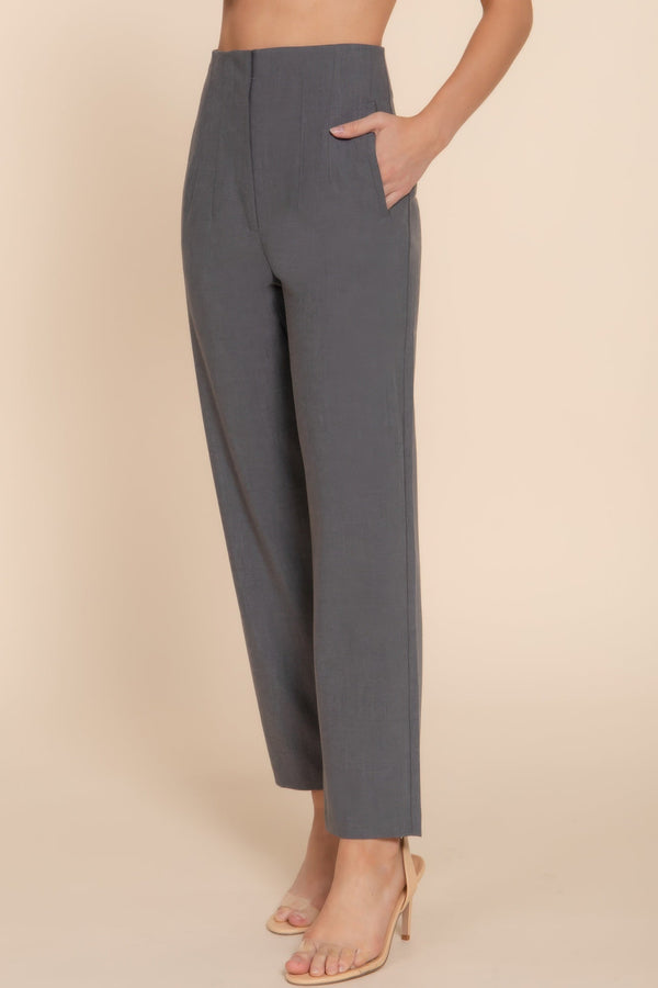 High Waist Pintuck Detail Long Pants - Pants - SmartBuyApparel