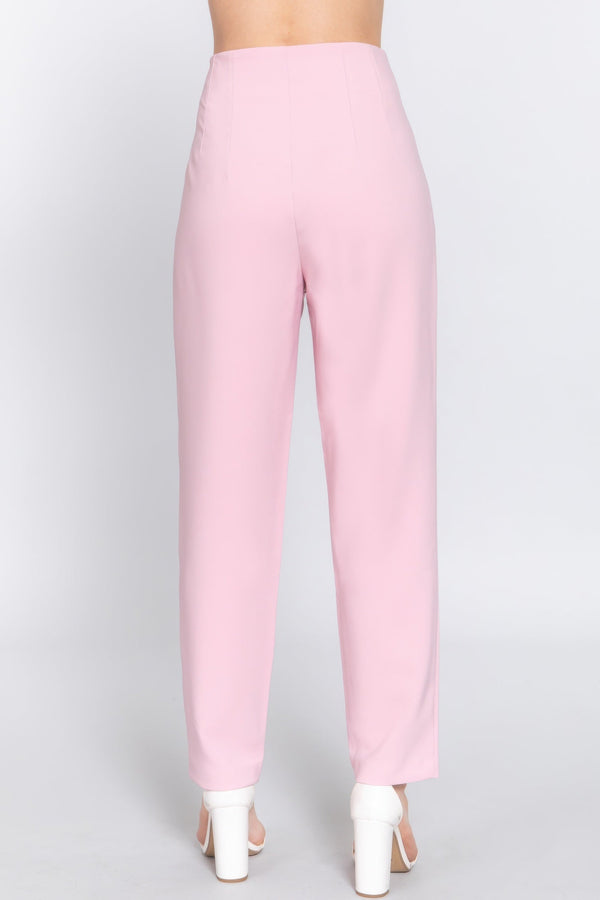 High Waist Pintuck Detail Long Pants - Pants - SmartBuyApparel