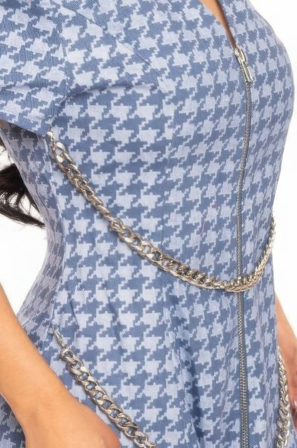 Houndstooth Chain - belt Dress - Dress - SmartBuyApparel