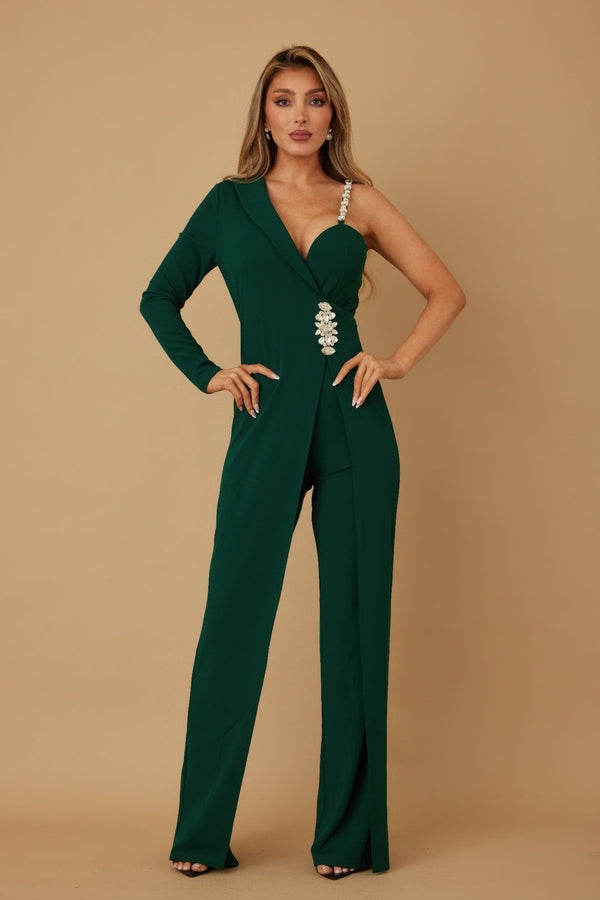 Jewel One - Strap Shoulder Jumpsuit - Jumpsuit - SmartBuyApparel