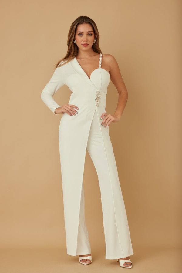 Jewel One - Strap Shoulder Jumpsuit - Jumpsuit - SmartBuyApparel