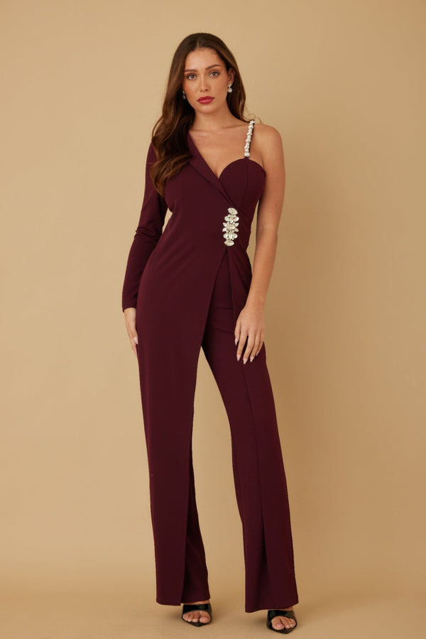 Jewel One - Strap Shoulder Jumpsuit - Jumpsuit - SmartBuyApparel