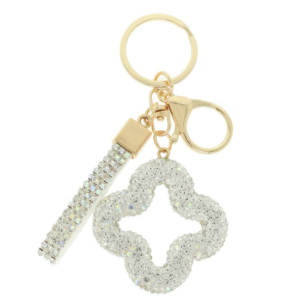 Jeweled Four Leaf Clover Keychain - | SmartBuyApparel