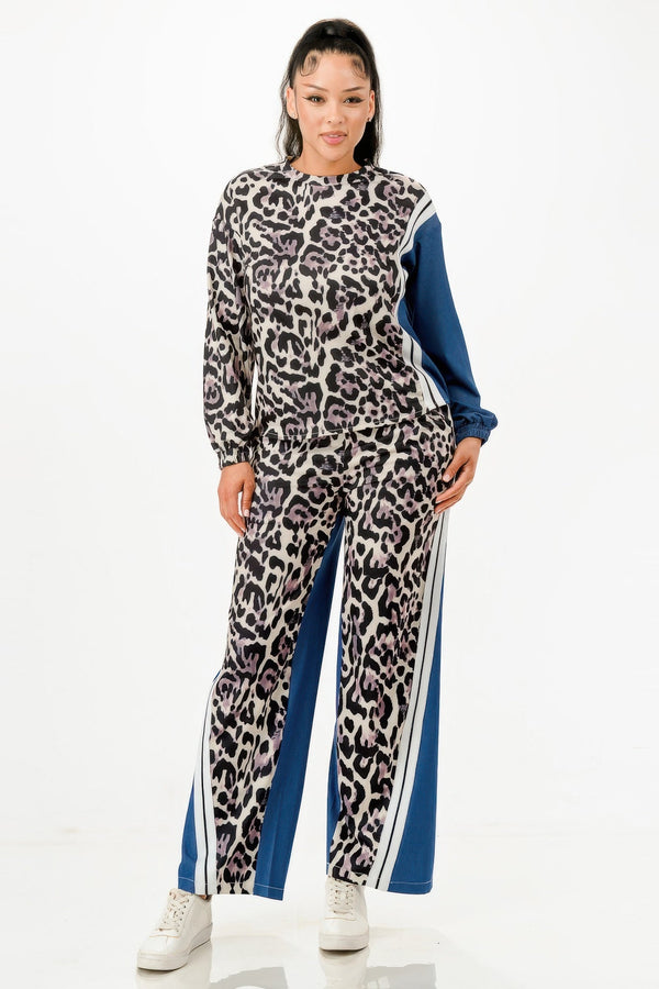 Leopard Denim Pants Set - | SmartBuyApparel