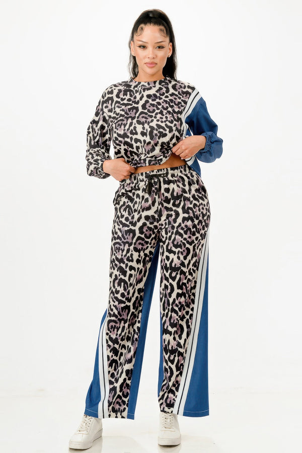 Leopard Denim Pants Set - | SmartBuyApparel