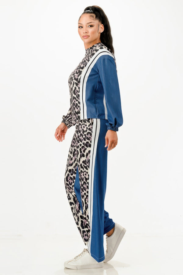 Leopard Denim Pants Set - | SmartBuyApparel