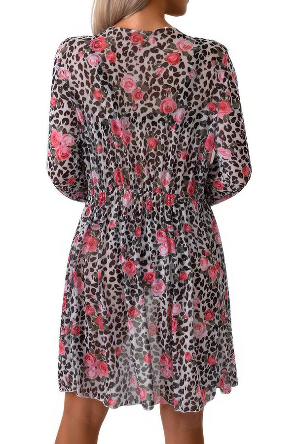 Leopard Print Bikini Kimono Three Pieces Swimsuit - | SmartBuyApparel