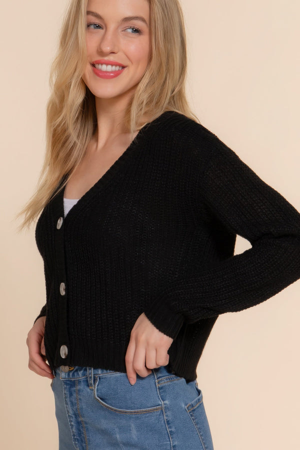 Long Sleeve V - Neck Sweater Cardigan - Women's sweater - SmartBuyApparel