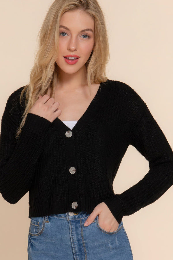 Long Sleeve V - Neck Sweater Cardigan - Women's sweater - SmartBuyApparel