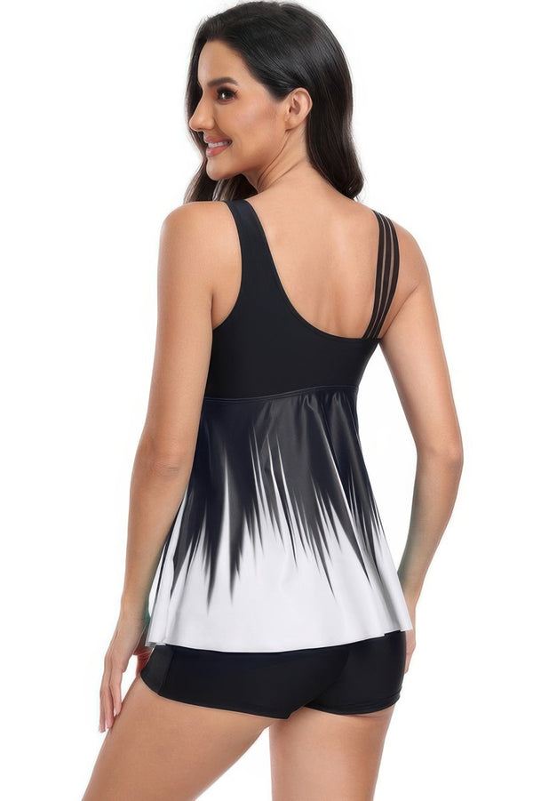 Low Back Solid Two Pieces Ruffle Swimsuits - | SmartBuyApparel