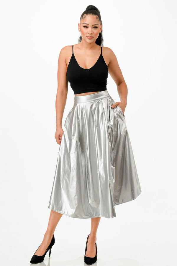 Midi Skirt With Pockets - Skirt - SmartBuyApparel