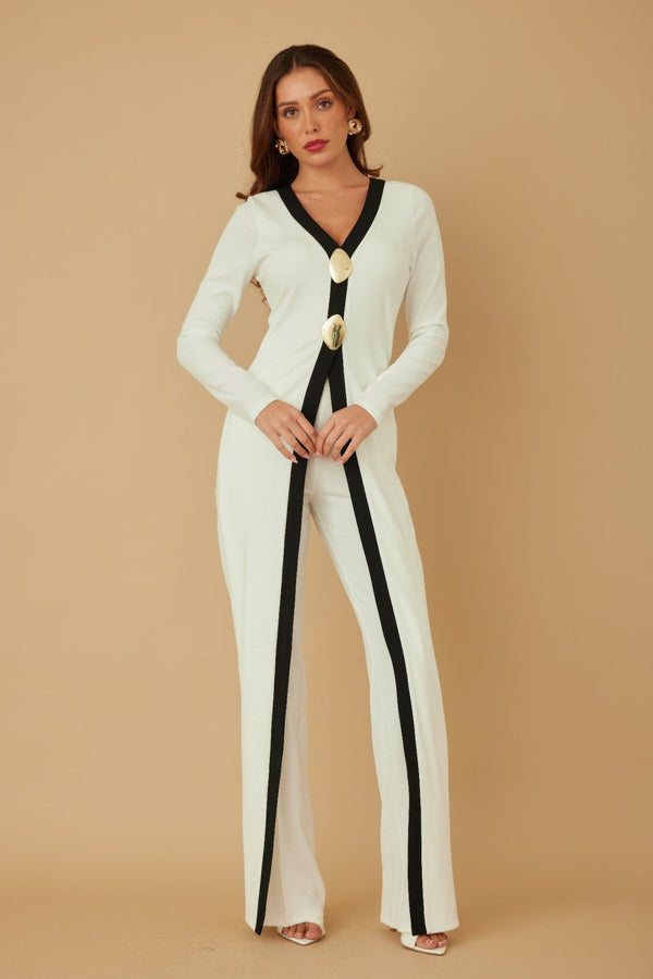 Mirror Stone Long Layer Jumpsuit - Jumpsuit - SmartBuyApparel