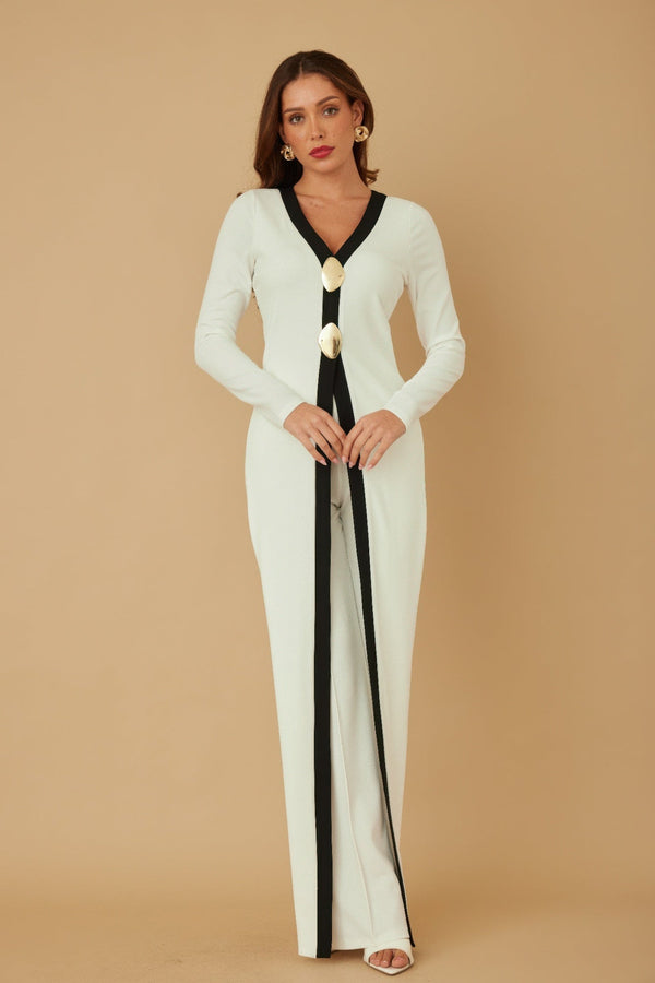 Mirror Stone Long Layer Jumpsuit - Jumpsuit - SmartBuyApparel