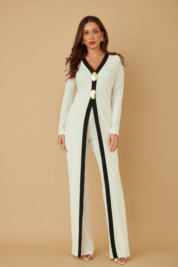 Mirror Stone Long Layer Jumpsuit - Jumpsuit - SmartBuyApparel