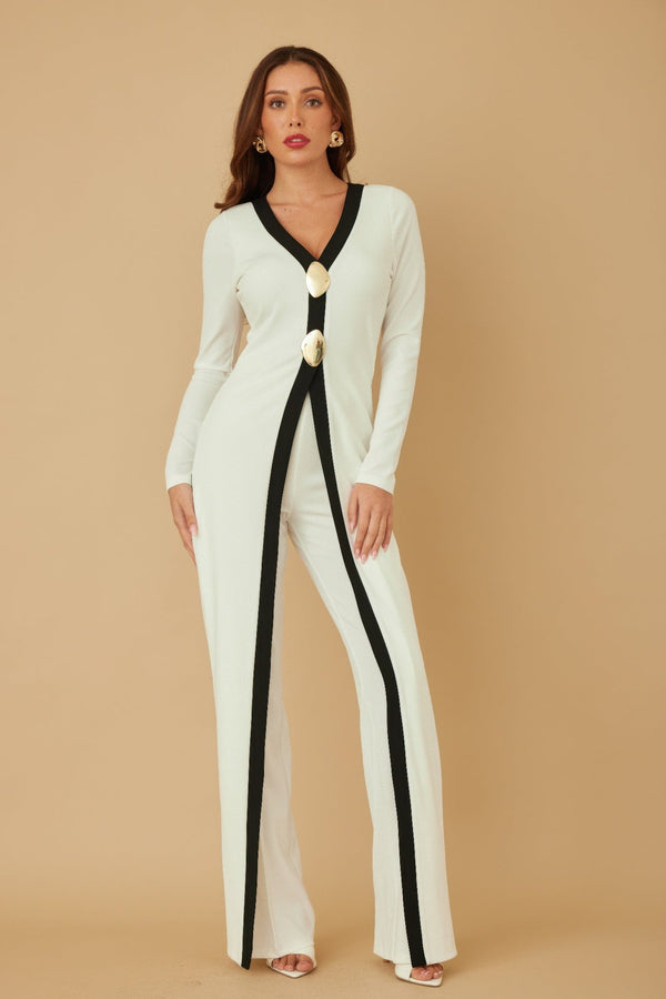 Mirror Stone Long Layer Jumpsuit - Jumpsuit - SmartBuyApparel